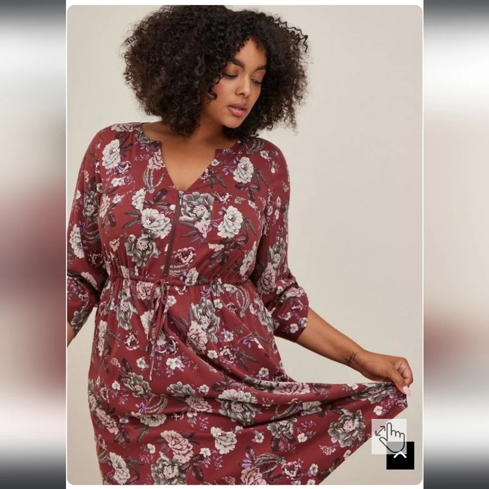 TORRID MIDI Challis DRESS - Picture 1 of 4